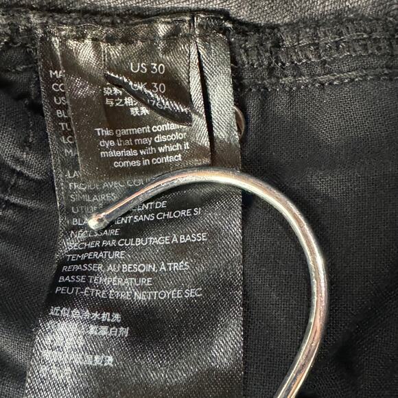 Free People SZ 30 Skinny Jeans Stretch Hi-Rise Frayed Hem We the Free Black Wash - Picture 9 of 11